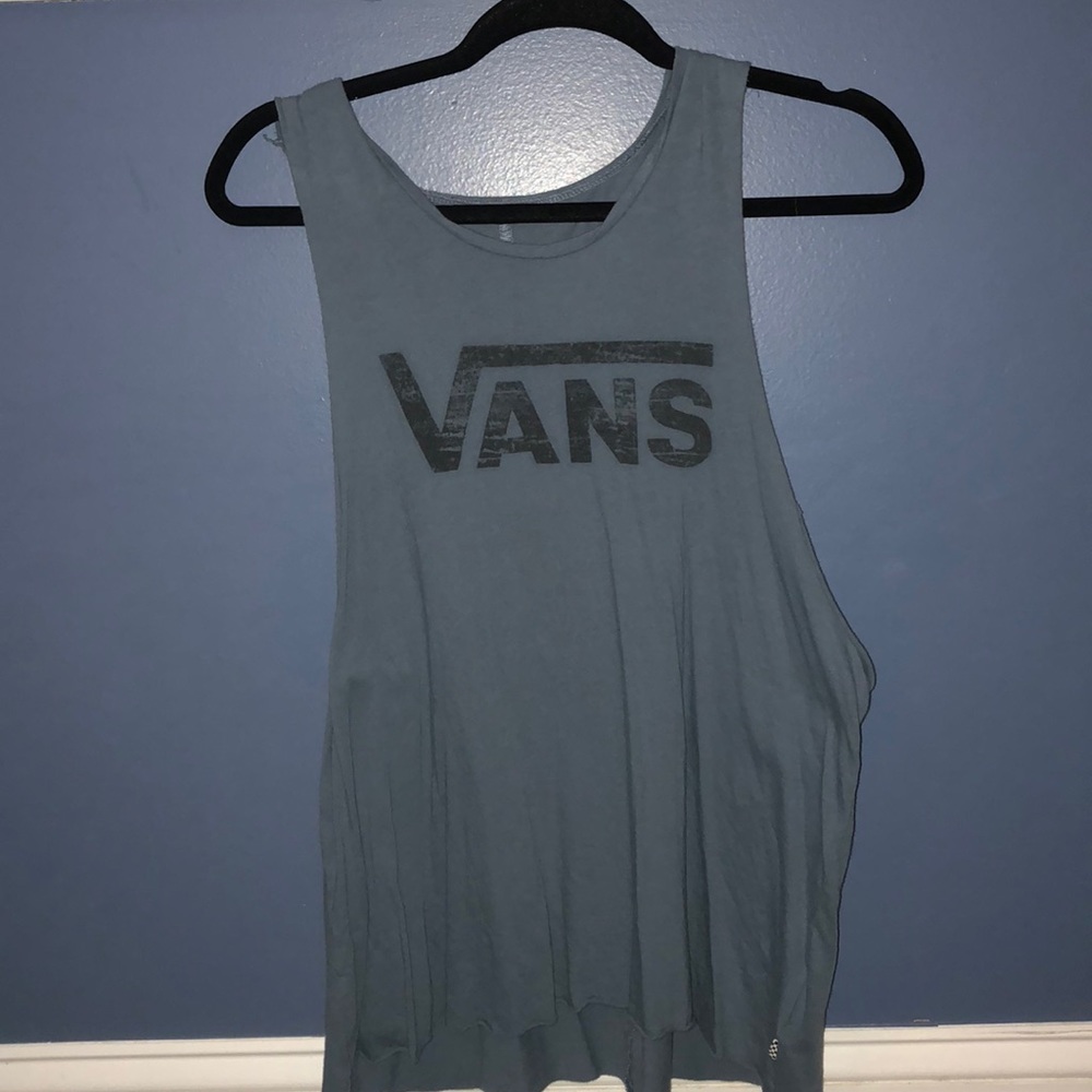 Blue vans logo tank top
